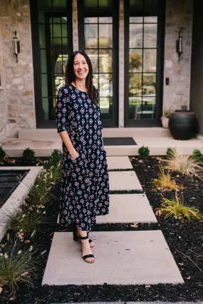 Jessi Dress Navy Aztec Diamond