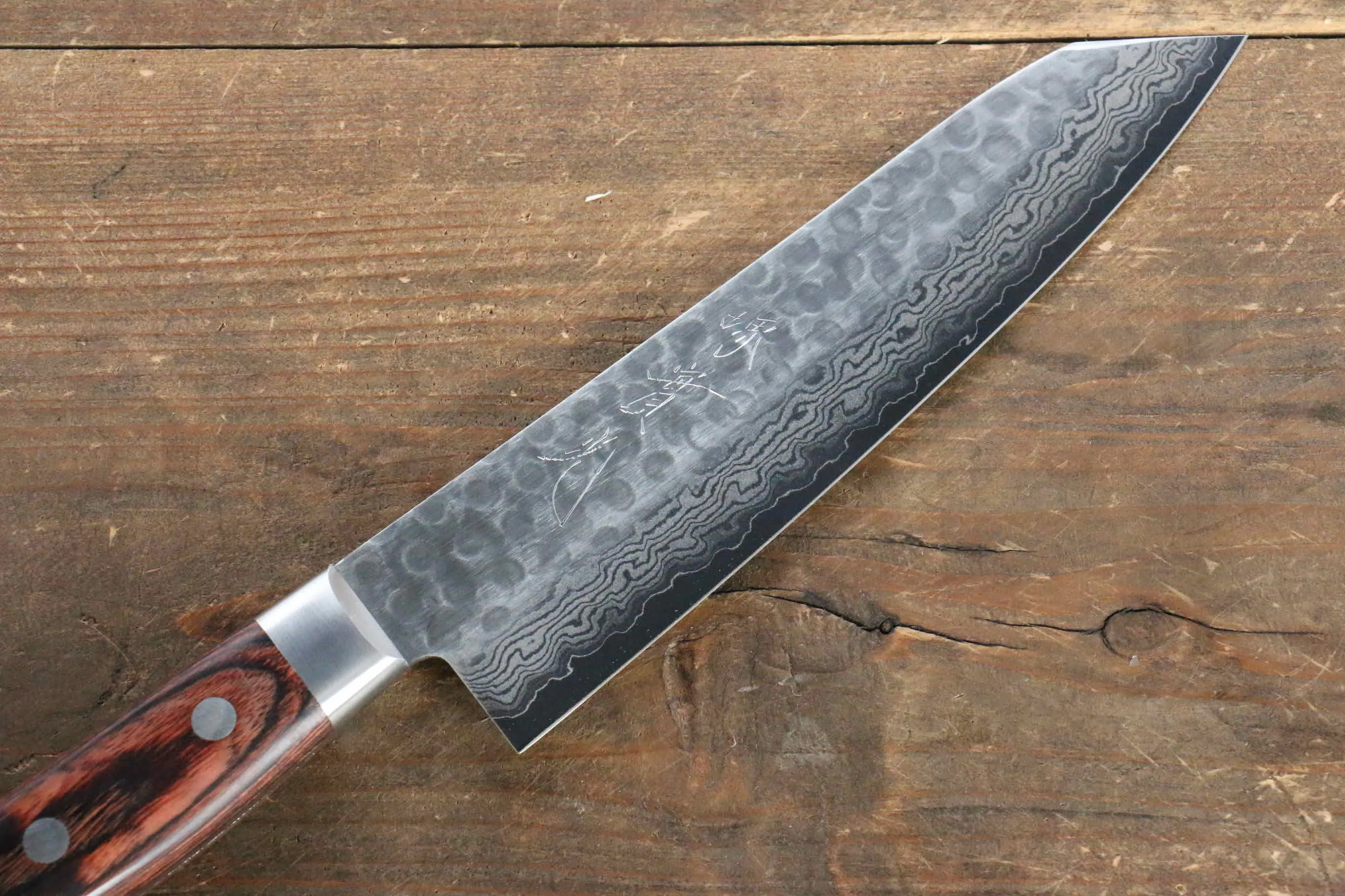 Jikko VG10 17 Layer Kiritsuke Gyuto  170mm Mahogany Handle
