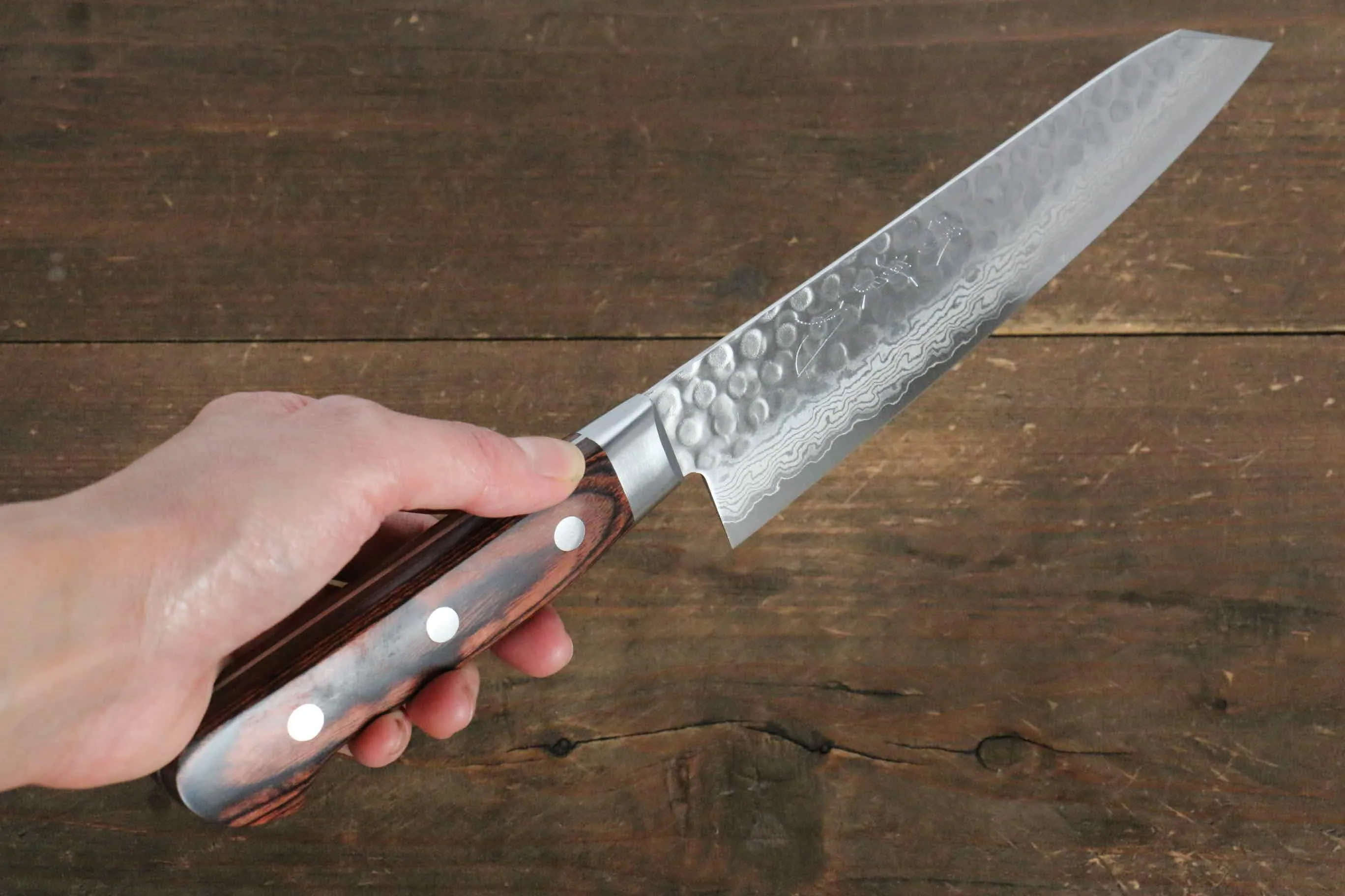 Jikko VG10 17 Layer Kiritsuke Gyuto  170mm Mahogany Handle