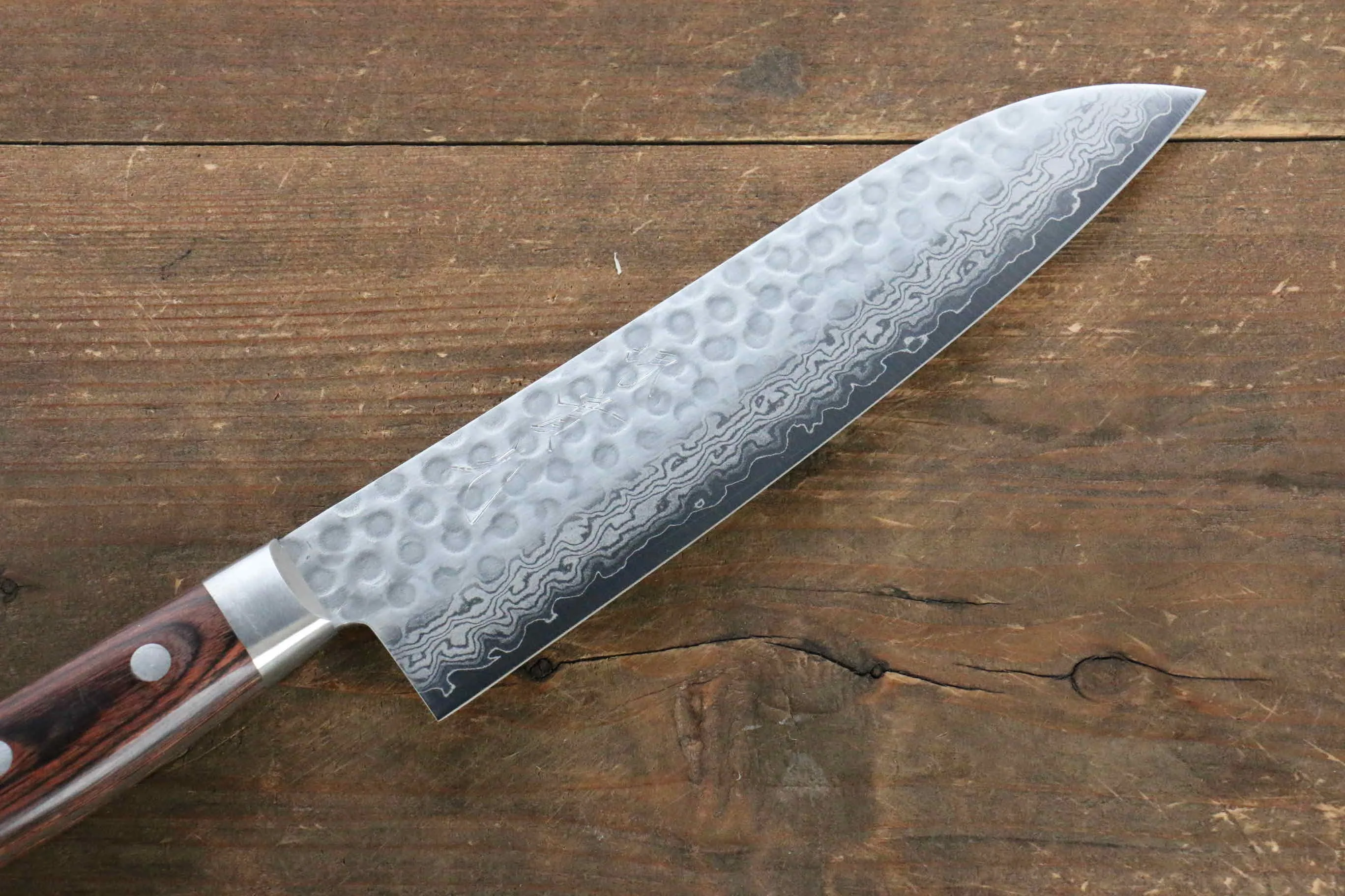 Jikko VG10 17 Layer Santoku  180mm Mahogany Handle