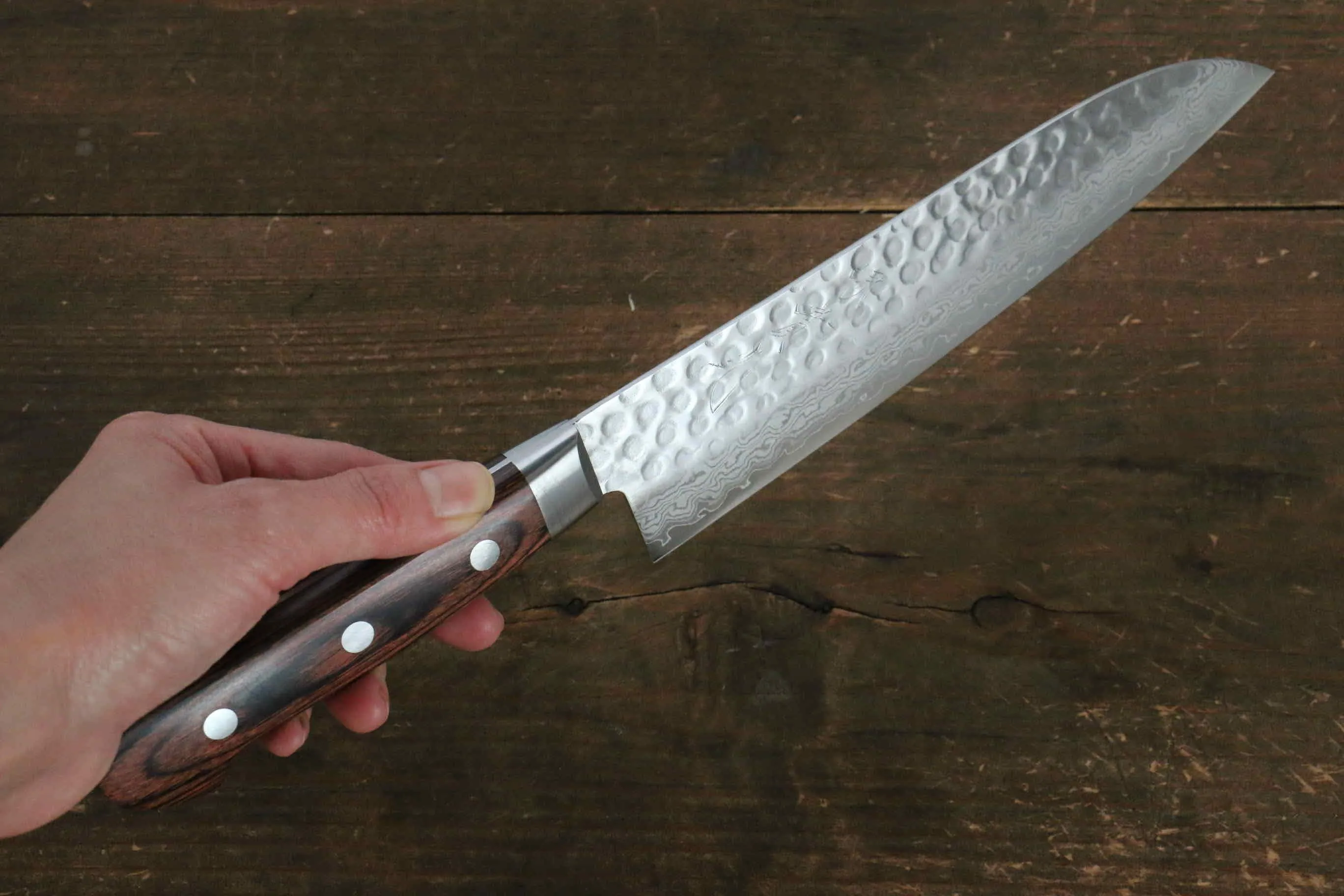 Jikko VG10 17 Layer Santoku  180mm Mahogany Handle