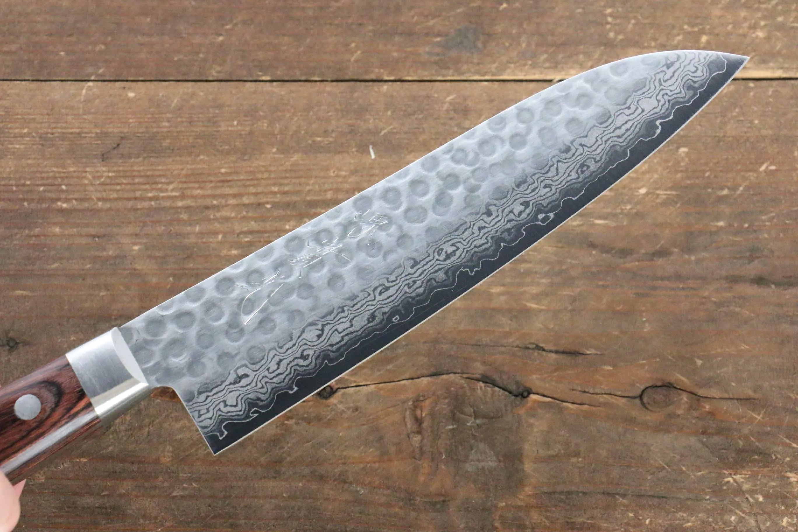 Jikko VG10 17 Layer Santoku  180mm Mahogany Handle