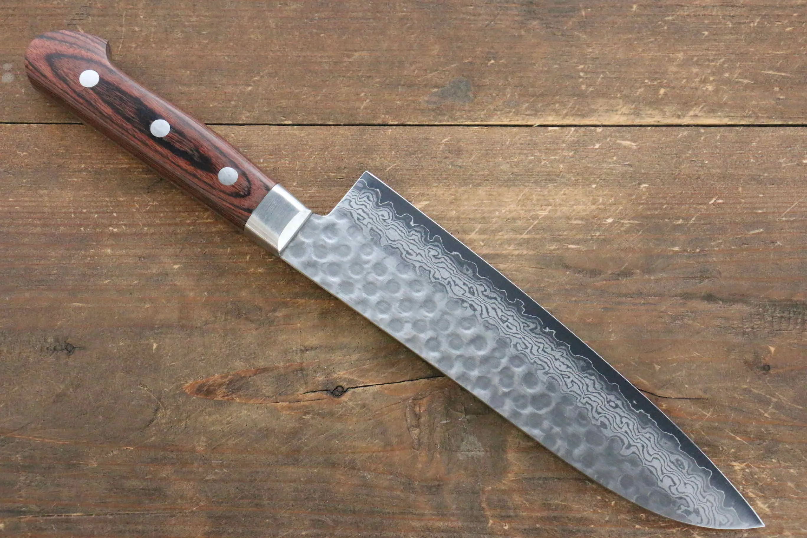 Jikko VG10 17 Layer Santoku  180mm Mahogany Handle