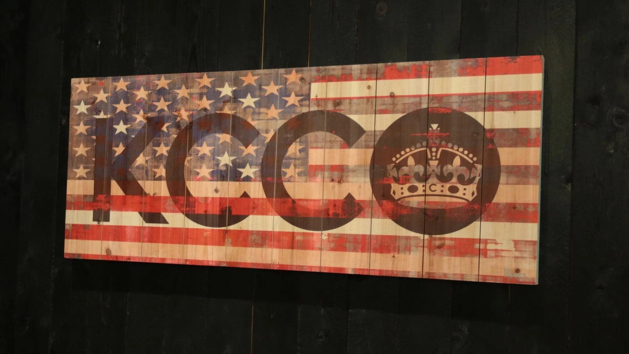 KCCO American Flag Wood Art