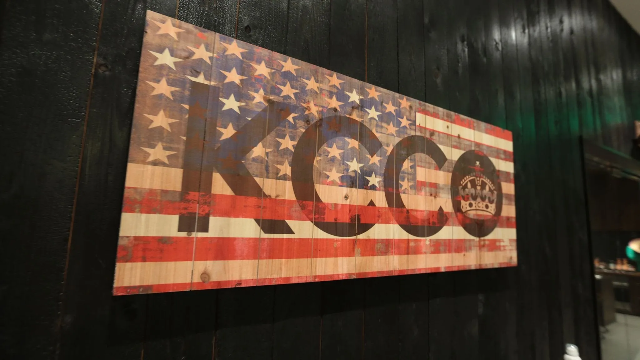 KCCO American Flag Wood Art