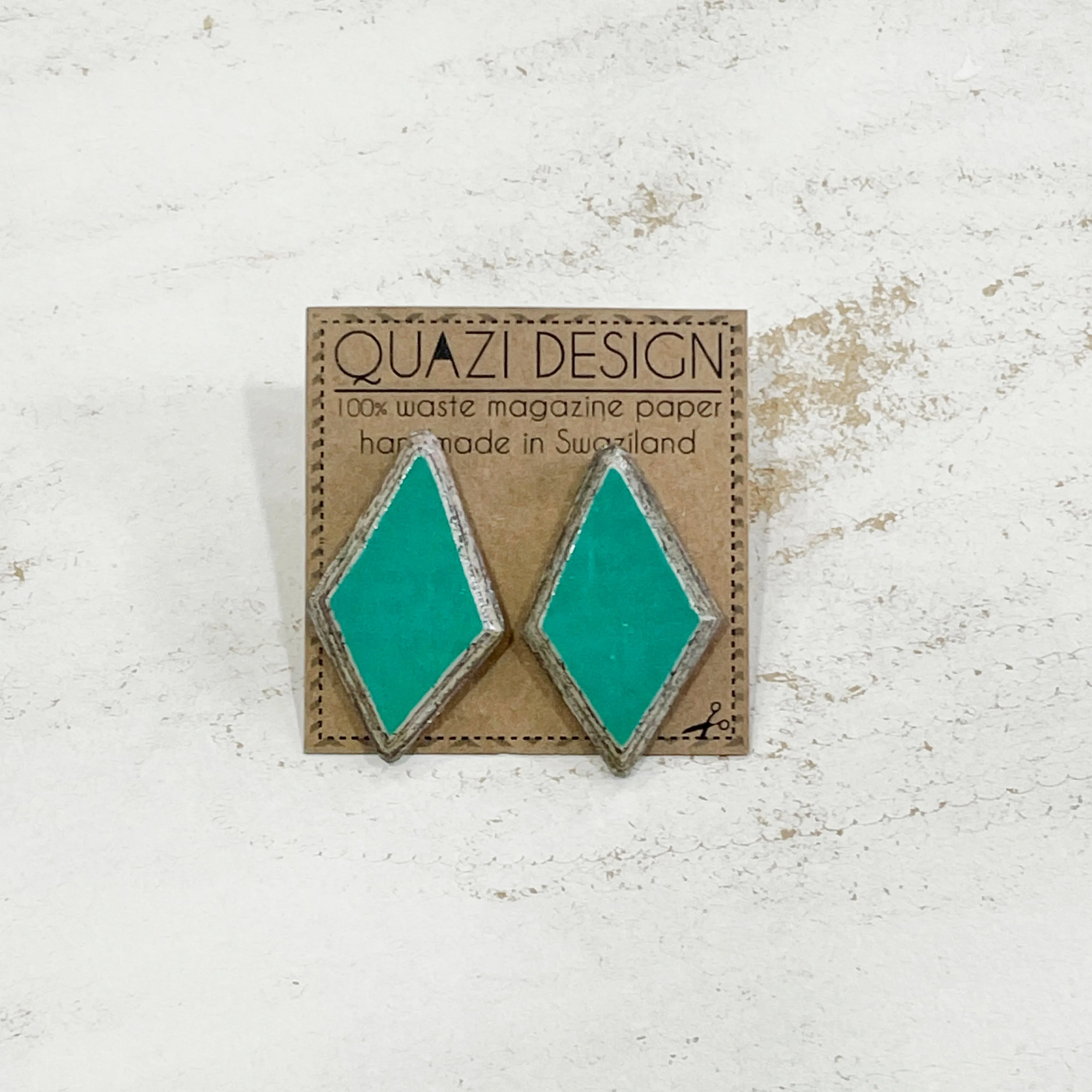 KHULU Eco Recycled Paper Diamond Stud Earrings