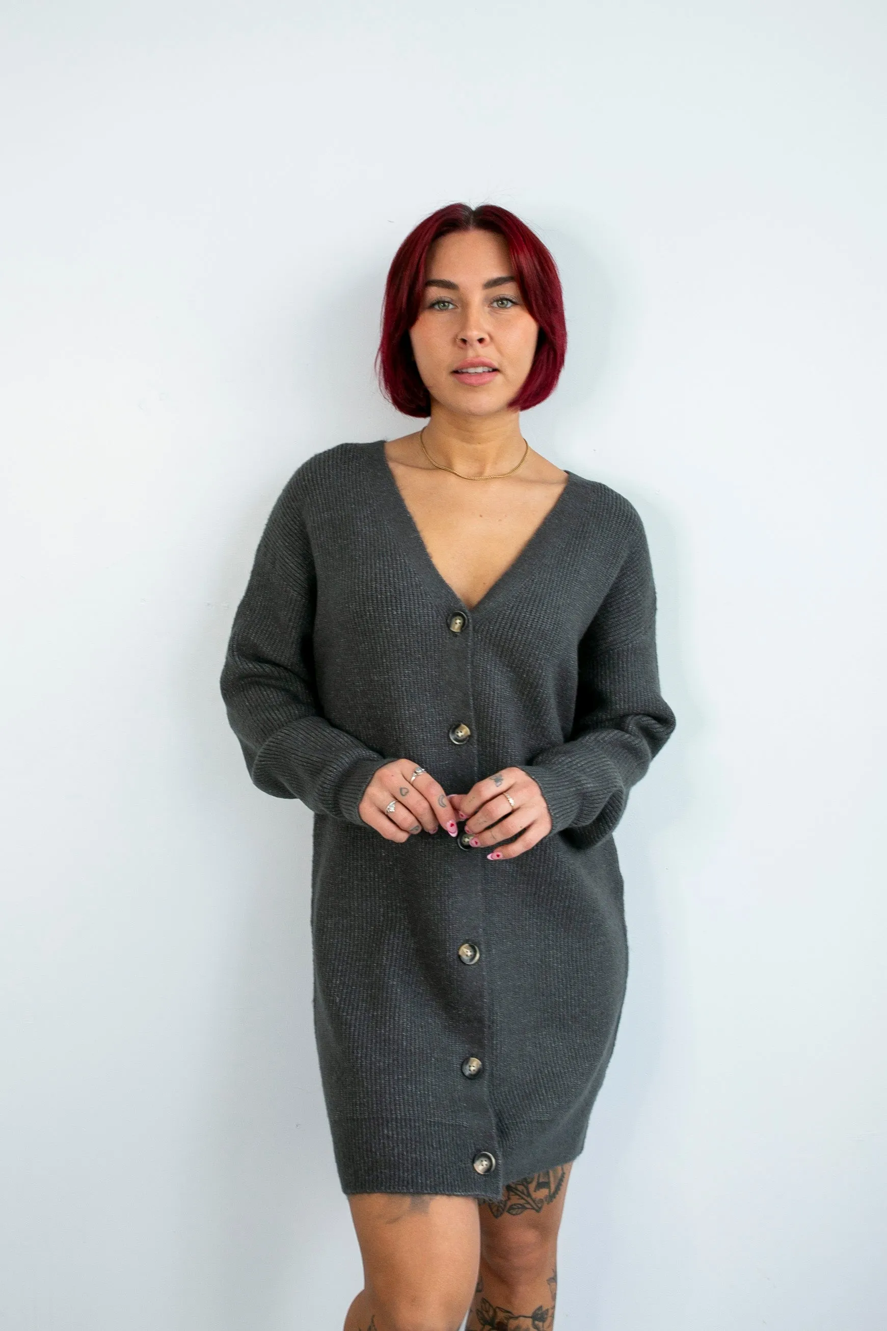 Knitted button-up cardigan