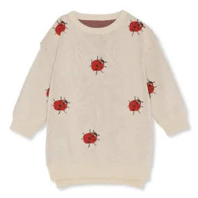 Konges Slojd Lapis Jacquard Dress - Summer Sand Ladybug