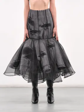 Layered Peplum Midi Skirt