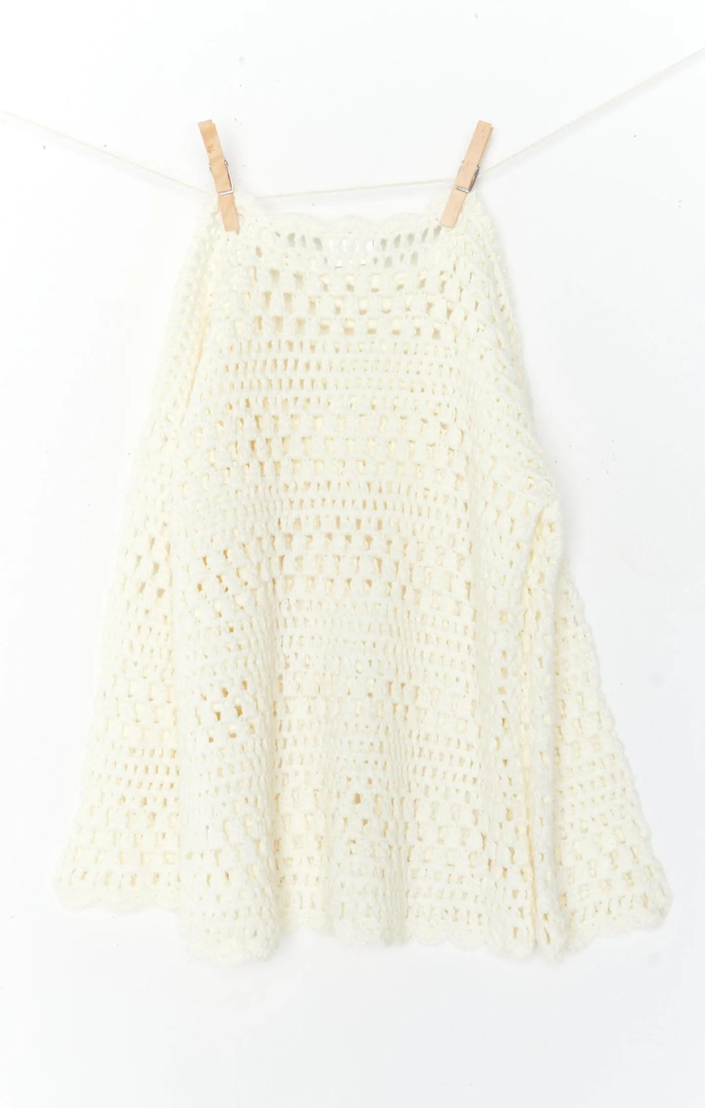Lil Paula Pullover ~ White Crochet