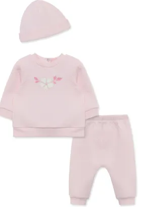 Little Me - Pink Petals Quilt 3 Pc. Pant Set