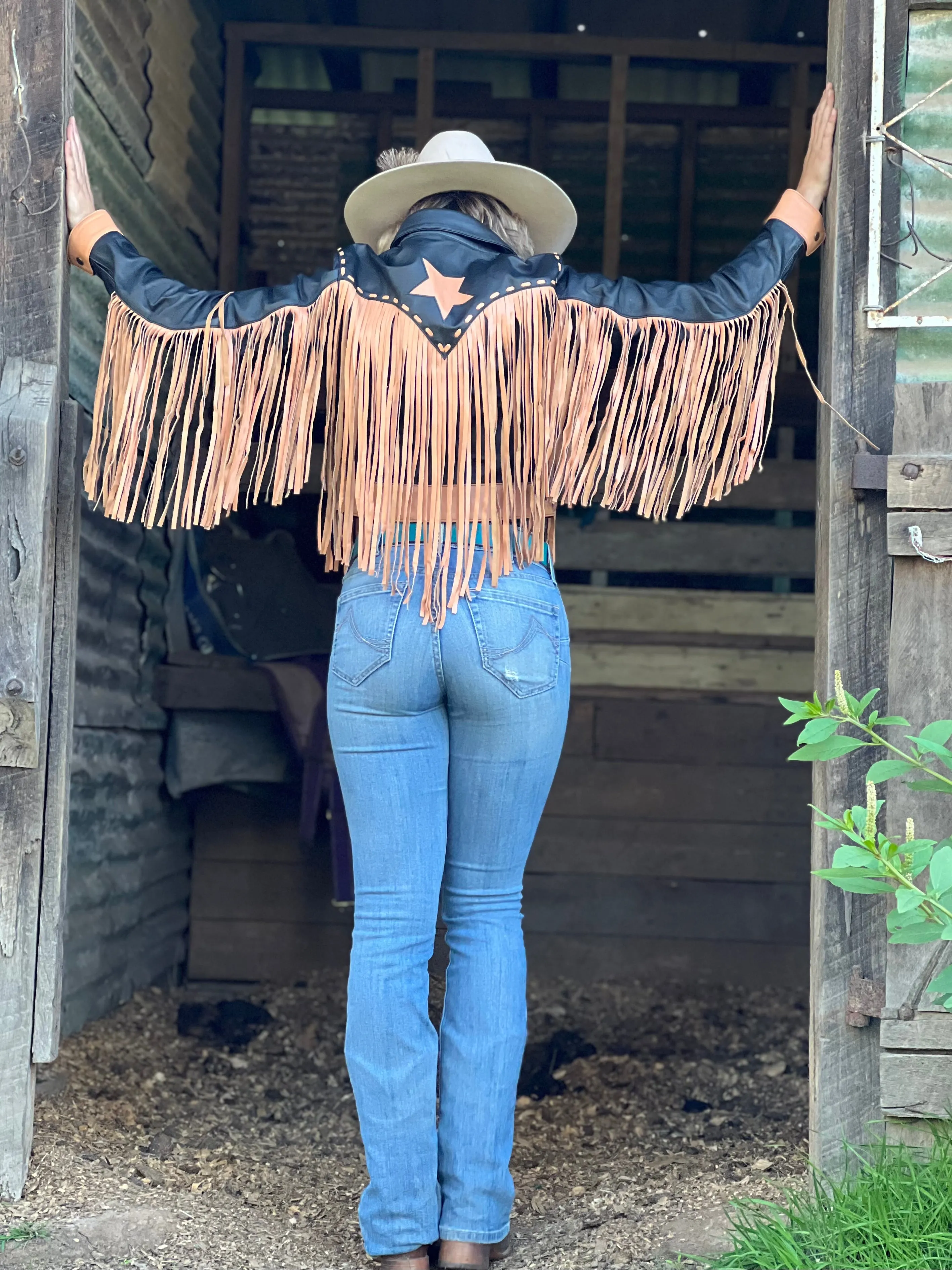 Lucky Fringe Cowgirl Leather Jacket