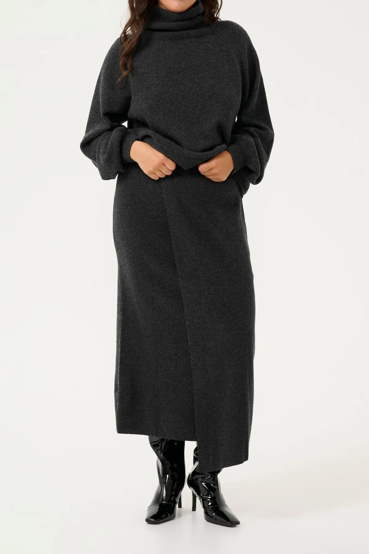 MANZIGZ SKIRT | DEEP GRAPHITE MELANGE