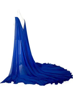 Marc Defang 2012 Long Adult 4 Panel Chiffon Cape Pageant Detachable Formal Wear Accessory