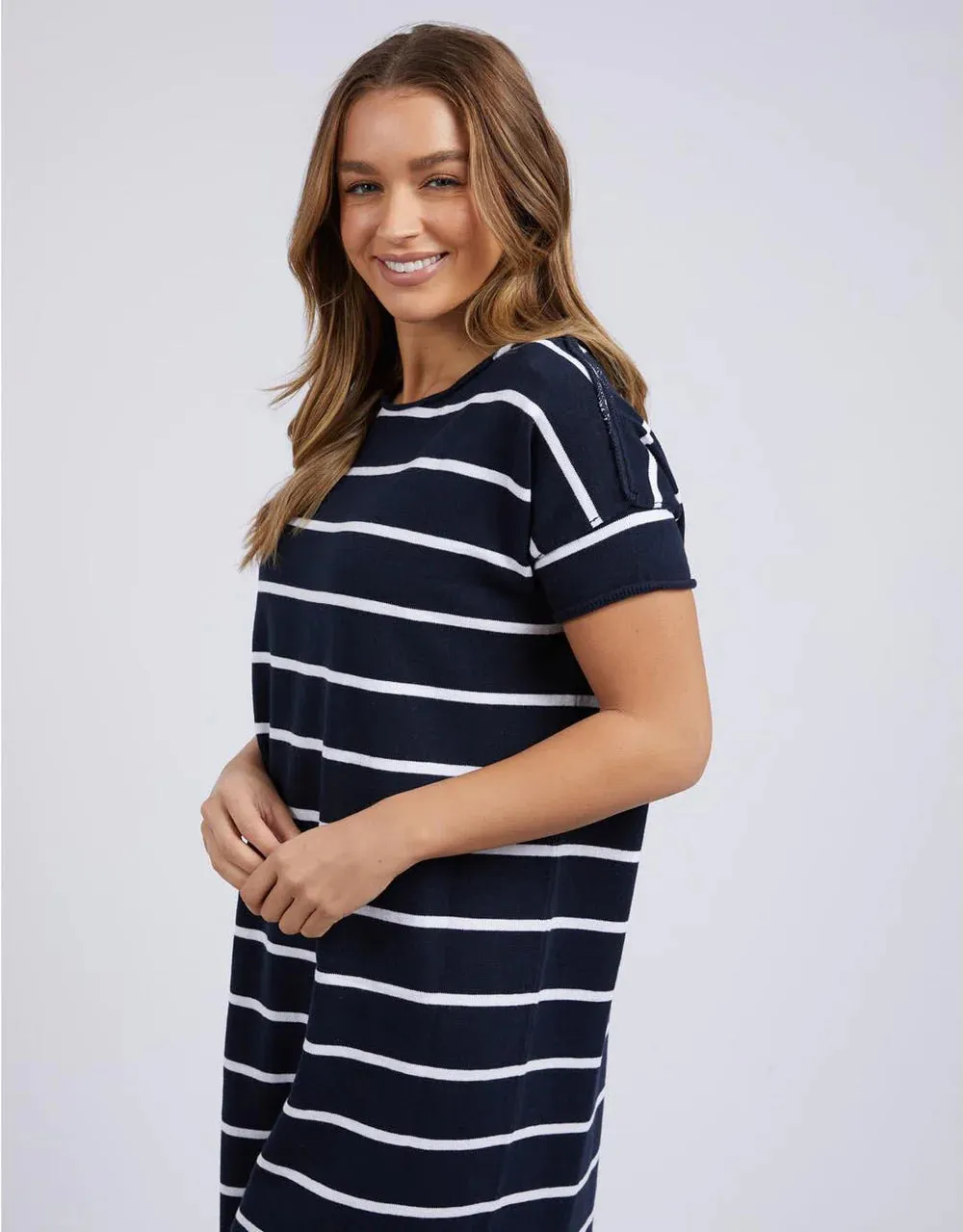 Margot Stripe Knit Dress - Navy & White Stripe
