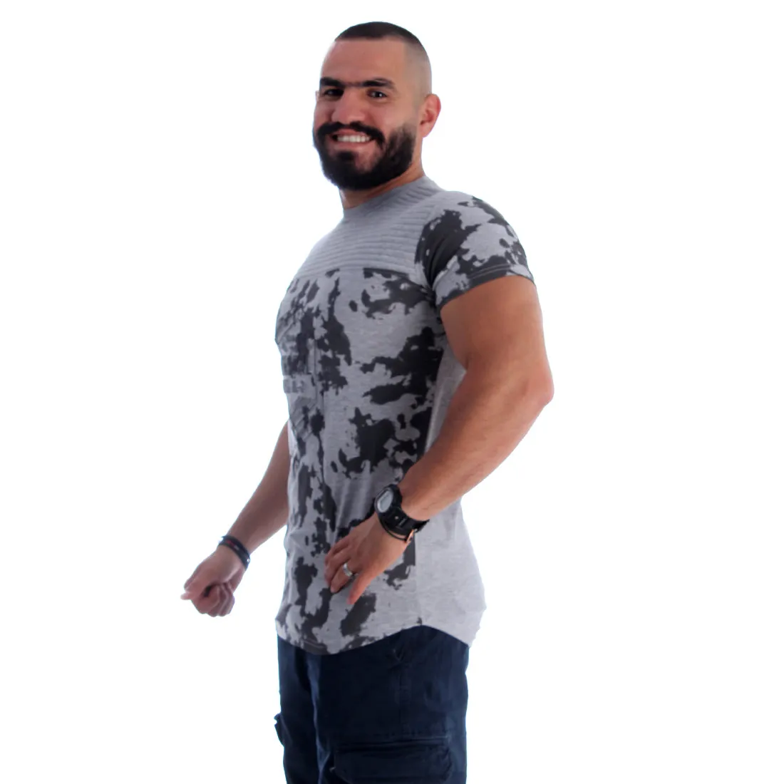 Men T-shirt- gray / made in Turkey -3334
