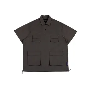 Men T-Shirt Summer Men's Lapel Shirt Retro Short Sleeve