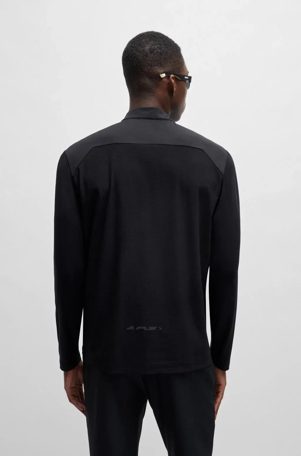 Men's BOSS Black Piraq 1/4 Zip Polo Shirt Black Hicon Joggers Tracksuit Twin Set