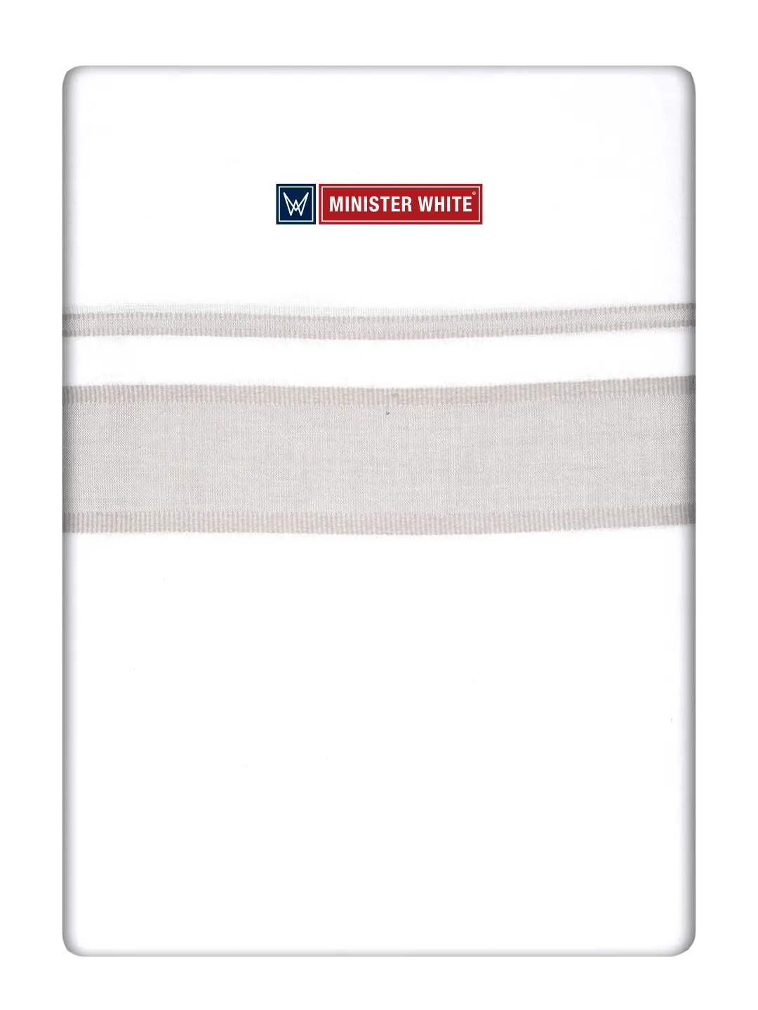 Mens Cotton White Double Layered Dhoti with Light Brown Fancy Kara- Empuran