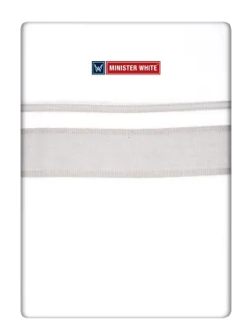 Mens Cotton White Double Layered Dhoti with Light Brown Fancy Kara- Empuran