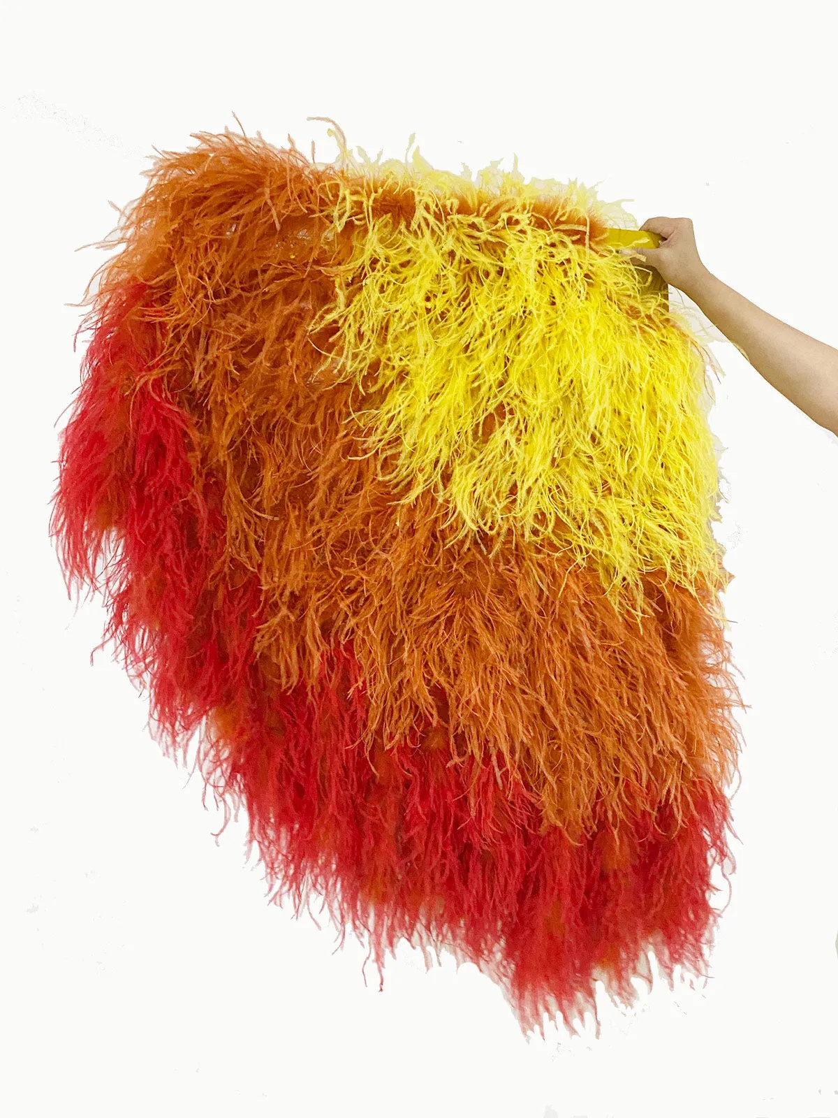 Mix 3 Colors Ombre Dyed Waterfall fan 2 ply boa Fan 12 staves