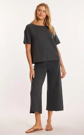Mododoc Dark Gray Cotton  Crop Pants