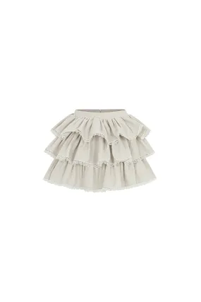 My Dear Layered Draped Linen Silk Mini Skirt
