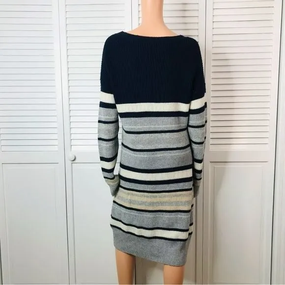 *NEW* CAARA Striped Long Sleeve Soft Wool Sweater Dress Size XL