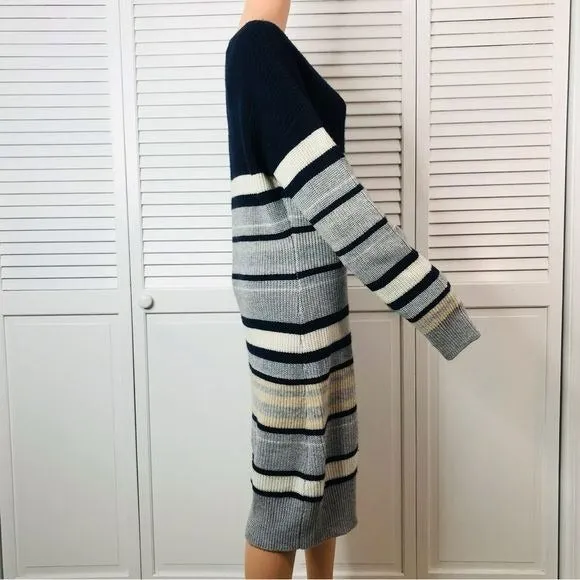 *NEW* CAARA Striped Long Sleeve Soft Wool Sweater Dress Size XL