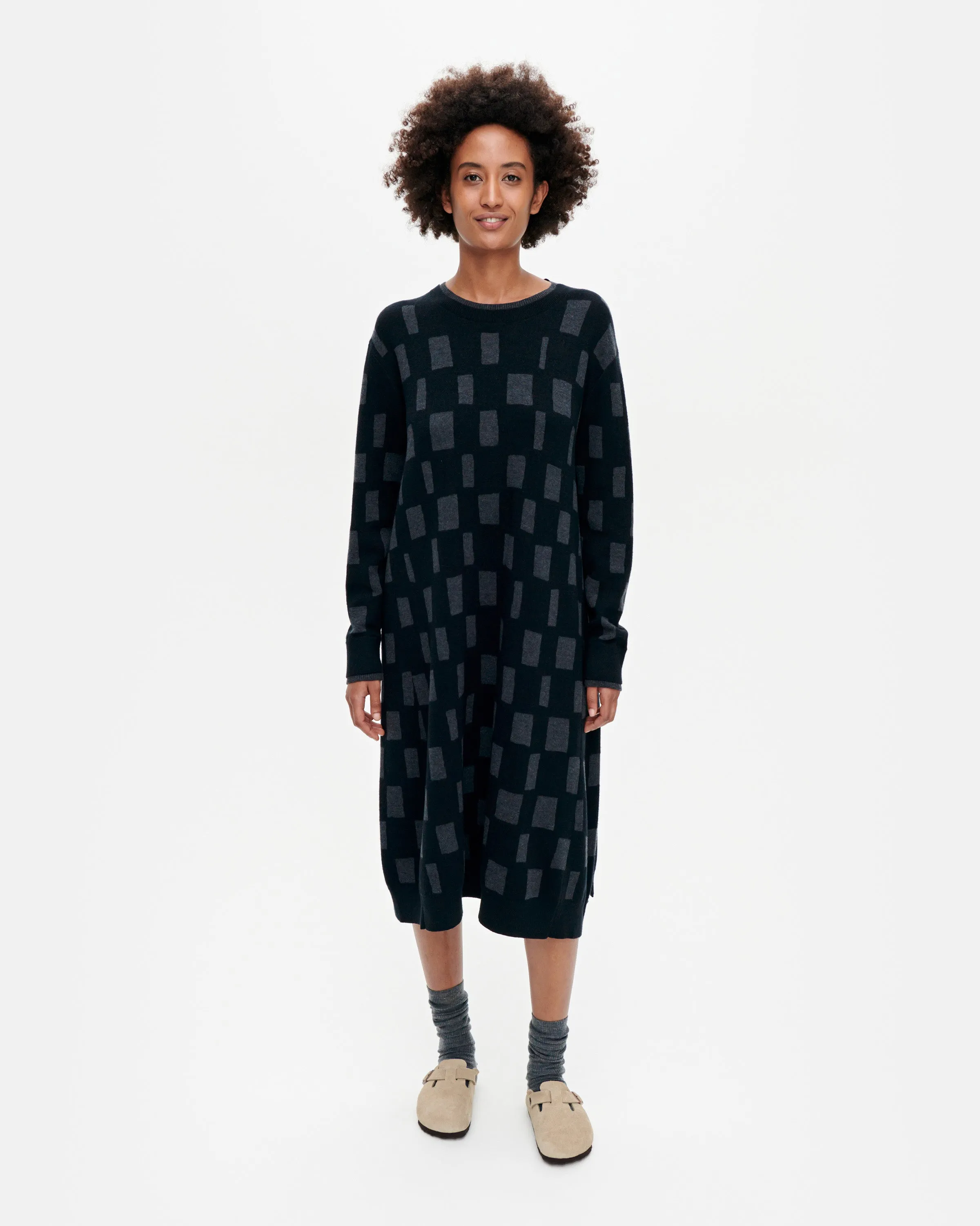 Noppa Myrk Long Sleeve Knit Dress 105cm