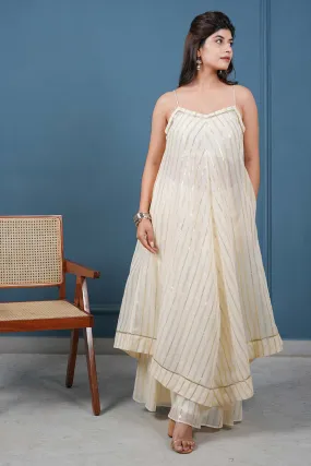 Off-White Asymmetric Kurta Set