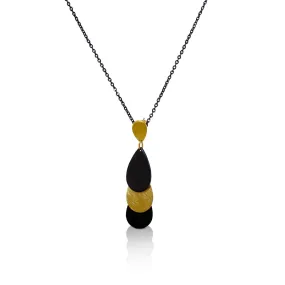 Ovale Yellow Gold Black Necklace