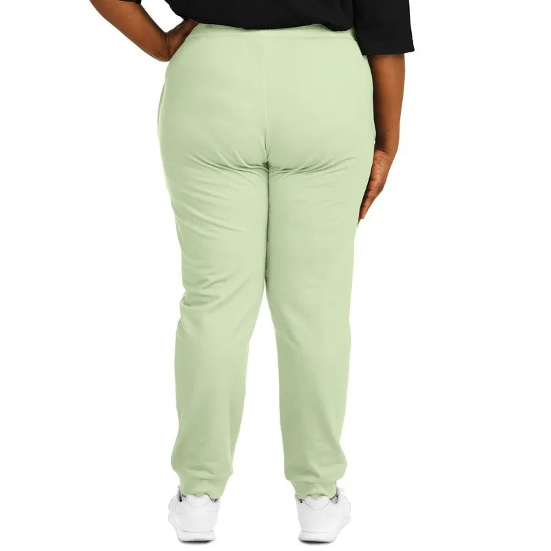 Pale Pastel Warm Green Joggers | Unisex | with PLUS sizes | Bright Pale Pastel Warm Green | C15M0Y30K0