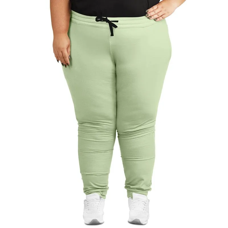 Pale Pastel Warm Green Joggers | Unisex | with PLUS sizes | Bright Pale Pastel Warm Green | C15M0Y30K0