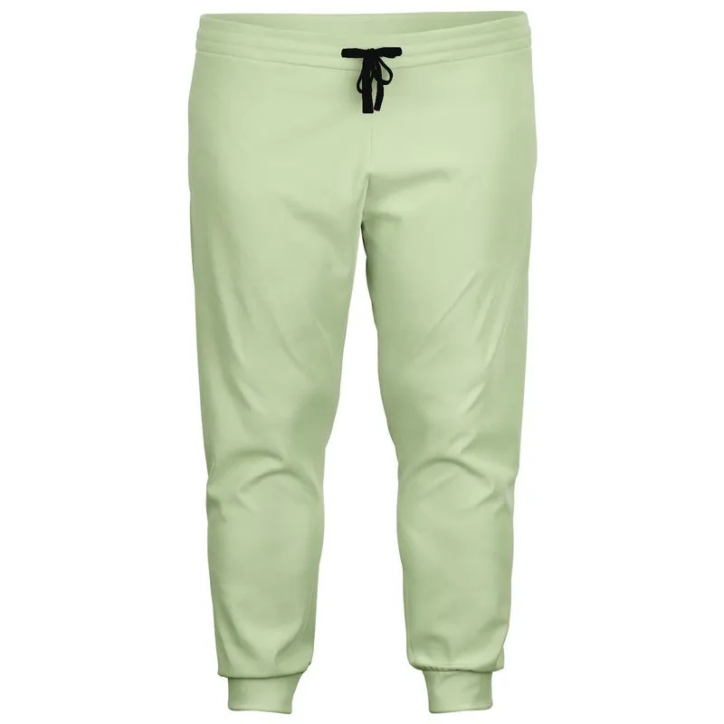Pale Pastel Warm Green Joggers | Unisex | with PLUS sizes | Bright Pale Pastel Warm Green | C15M0Y30K0