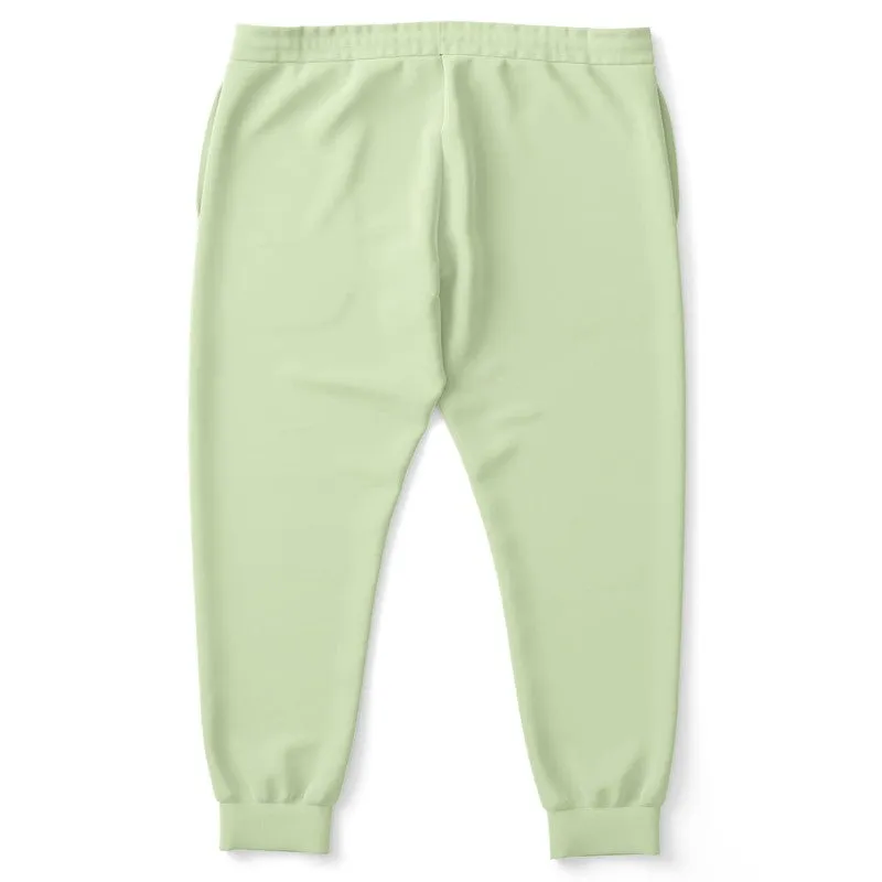 Pale Pastel Warm Green Joggers | Unisex | with PLUS sizes | Bright Pale Pastel Warm Green | C15M0Y30K0
