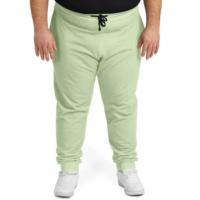 Pale Pastel Warm Green Joggers | Unisex | with PLUS sizes | Bright Pale Pastel Warm Green | C15M0Y30K0