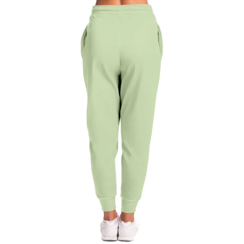 Pale Pastel Warm Green Joggers | Unisex | with PLUS sizes | Bright Pale Pastel Warm Green | C15M0Y30K0