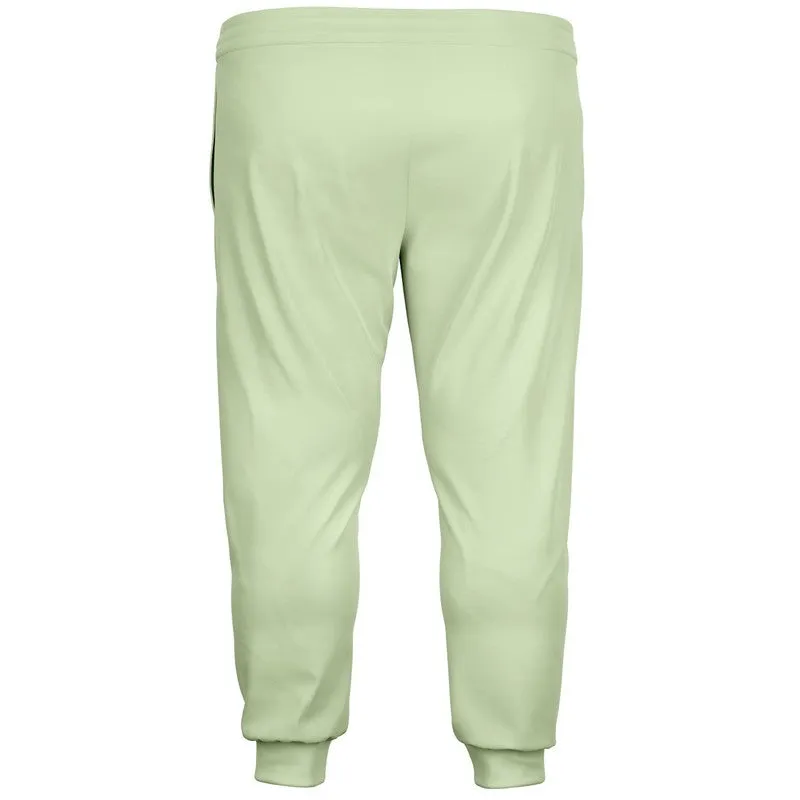 Pale Pastel Warm Green Joggers | Unisex | with PLUS sizes | Bright Pale Pastel Warm Green | C15M0Y30K0