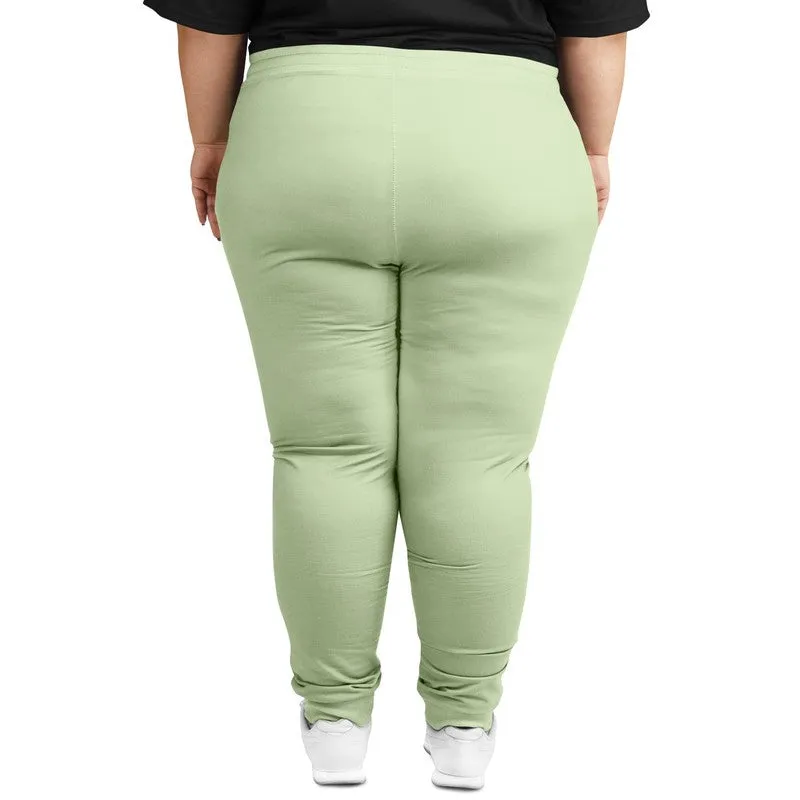 Pale Pastel Warm Green Joggers | Unisex | with PLUS sizes | Bright Pale Pastel Warm Green | C15M0Y30K0