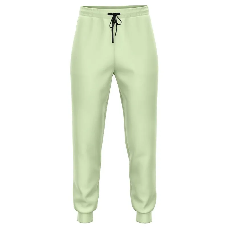 Pale Pastel Warm Green Joggers | Unisex | with PLUS sizes | Bright Pale Pastel Warm Green | C15M0Y30K0