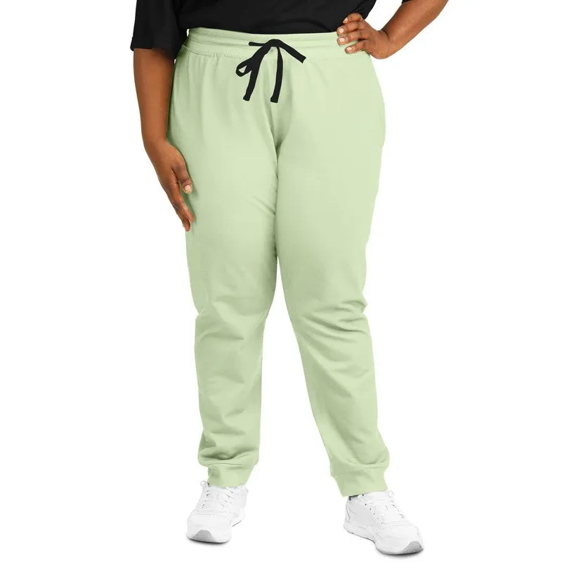 Pale Pastel Warm Green Joggers | Unisex | with PLUS sizes | Bright Pale Pastel Warm Green | C15M0Y30K0