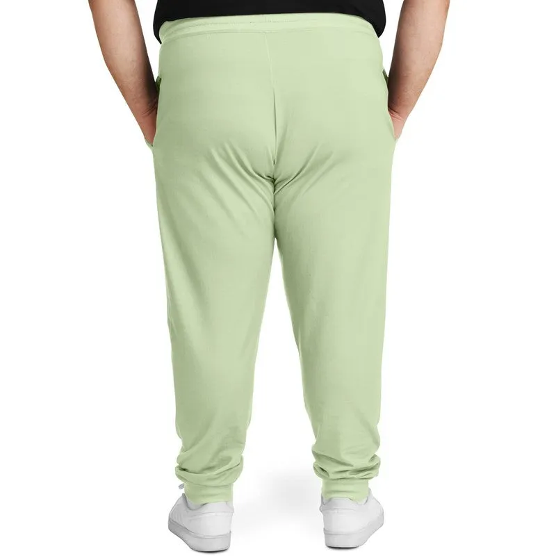 Pale Pastel Warm Green Joggers | Unisex | with PLUS sizes | Bright Pale Pastel Warm Green | C15M0Y30K0