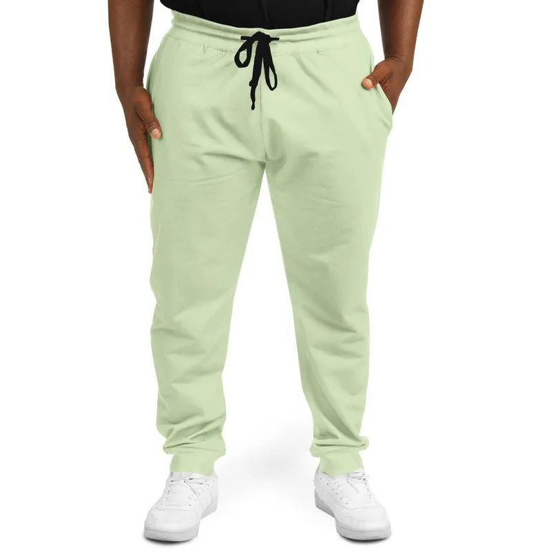 Pale Pastel Warm Green Joggers | Unisex | with PLUS sizes | Bright Pale Pastel Warm Green | C15M0Y30K0