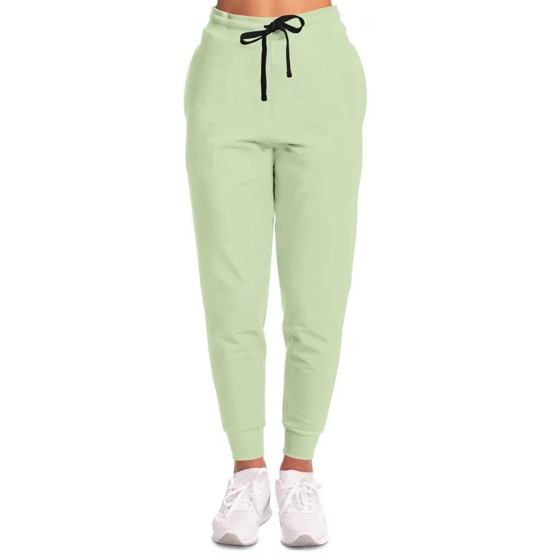 Pale Pastel Warm Green Joggers | Unisex | with PLUS sizes | Bright Pale Pastel Warm Green | C15M0Y30K0