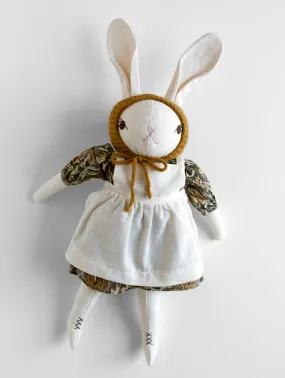 PDC Large Cream Rabbit in Wool Bonnet and Black Prints