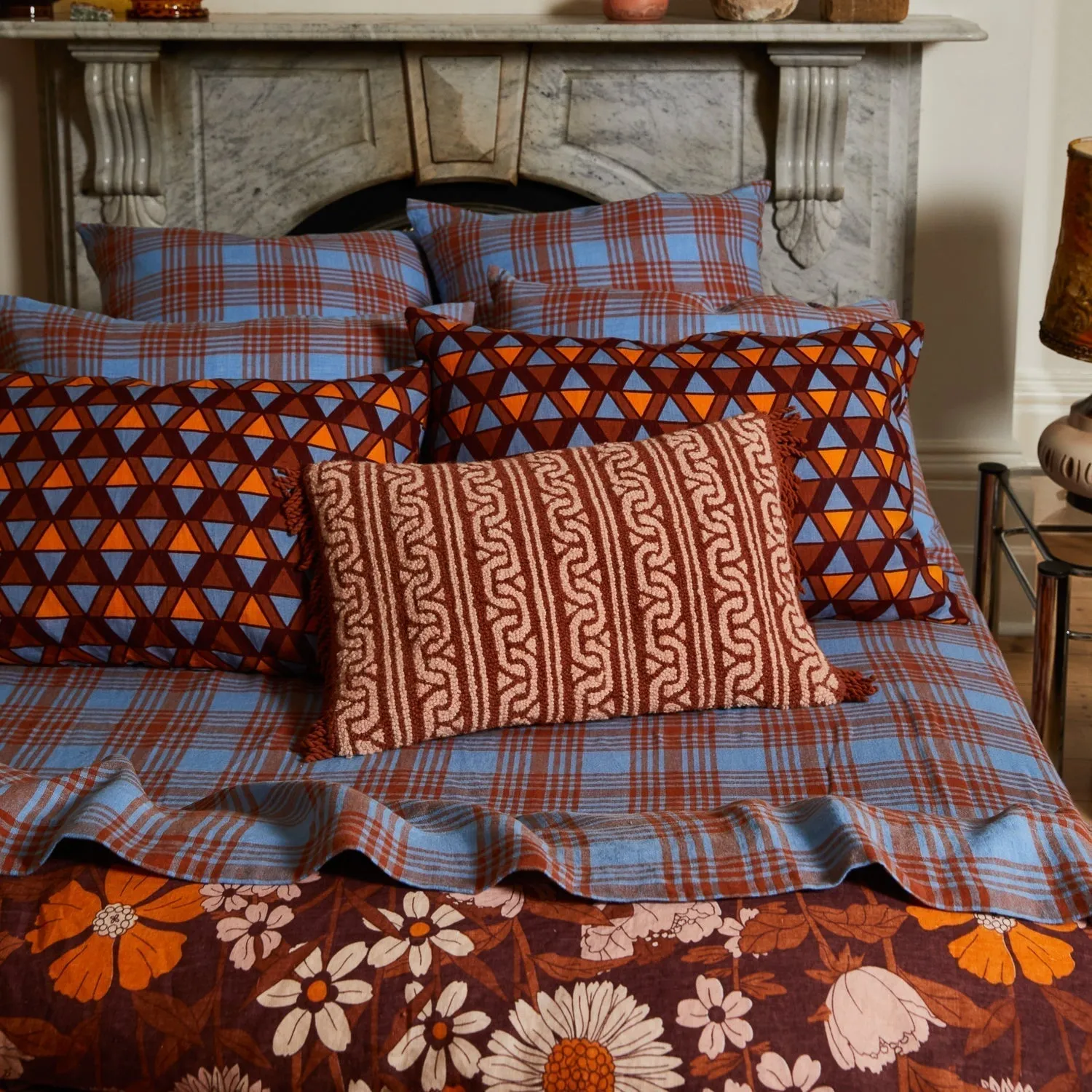 Pello Linen Sheets - Blue Jay - Fitted Sheet