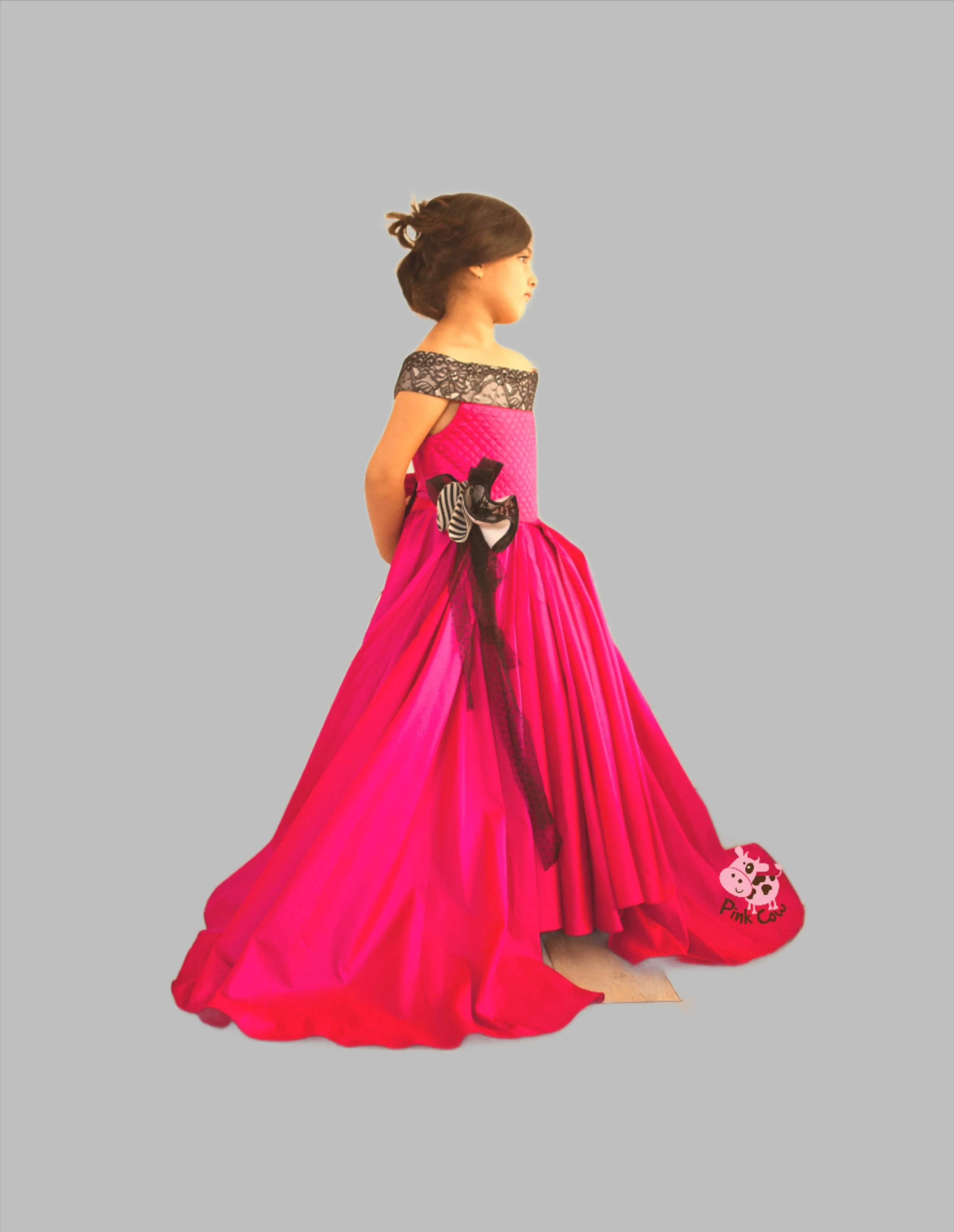 Pink Layered silk gown