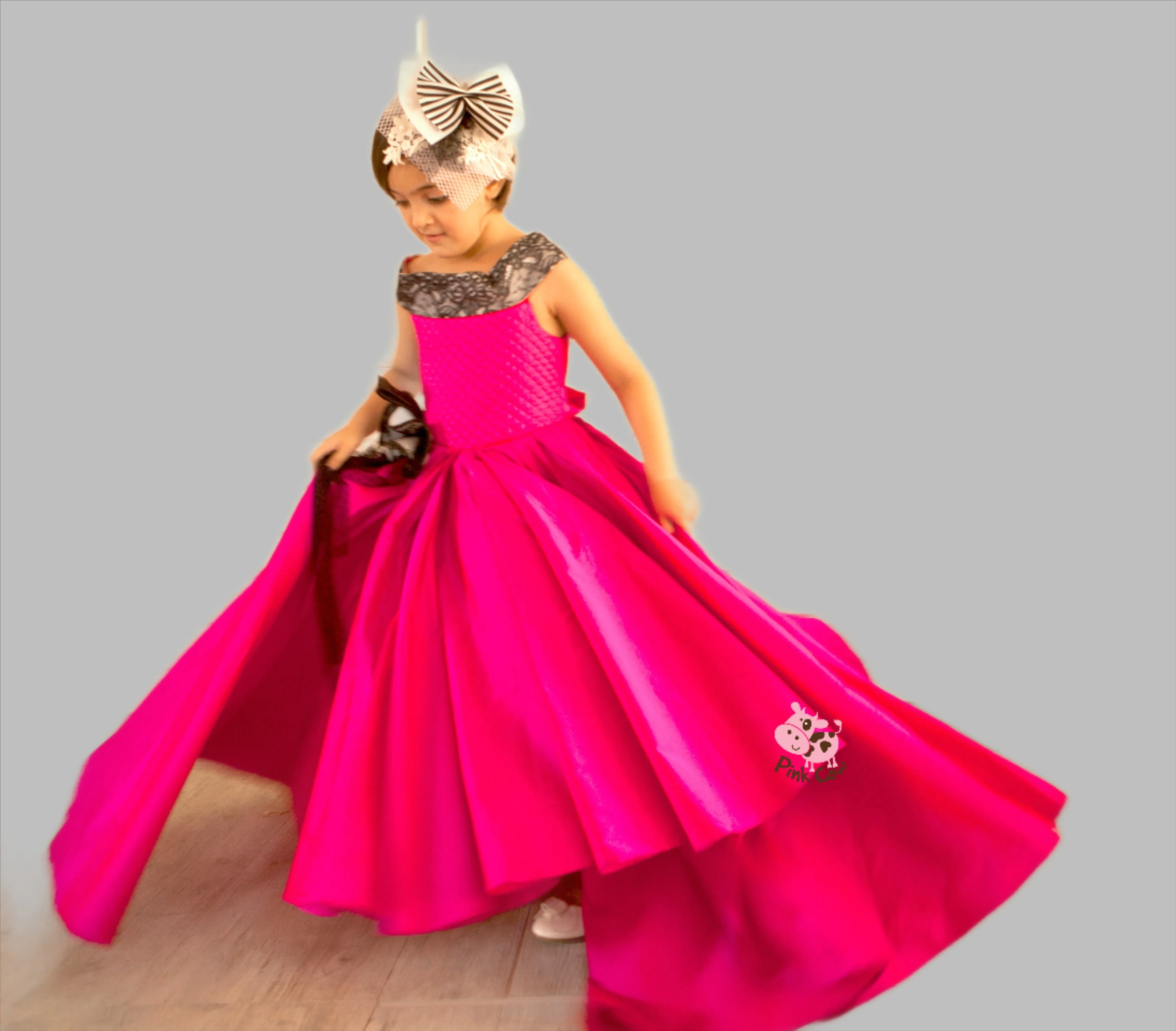 Pink Layered silk gown