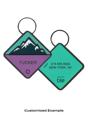 QALO TraQ Bloom Mountain Silicone Dog ID Tag